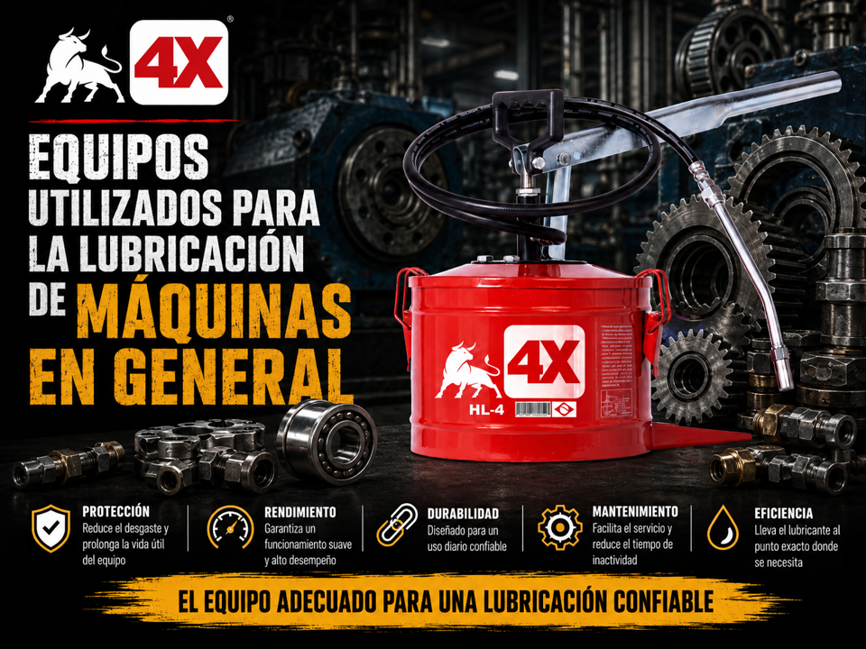 Equipos utilizados para la lubricación de máquinas en general